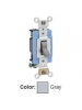 Leviton 1202-2GY - 15 Amp - 120/277 Volt - Toggle Double-Pole AC Quiet Switch - Gray